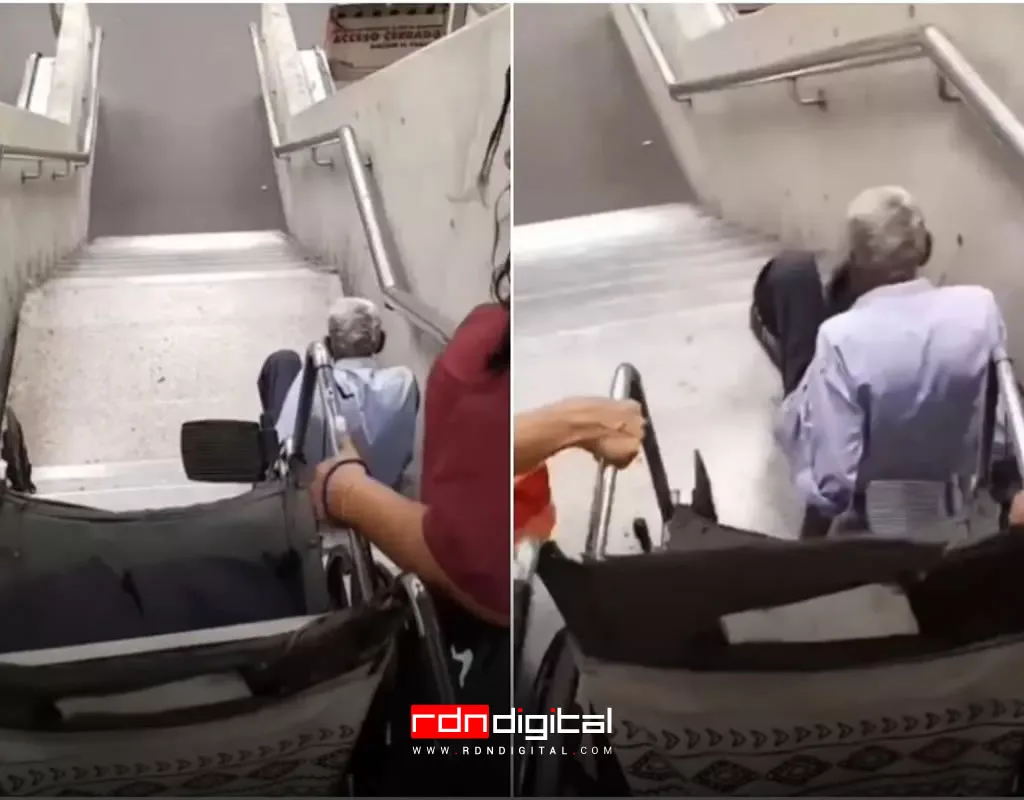 Abuelo que se arrastró en el Metro de Caracas