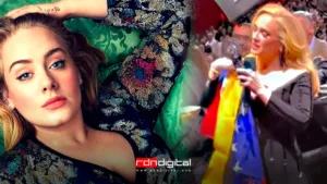 Adele con la bandera de Venezuela