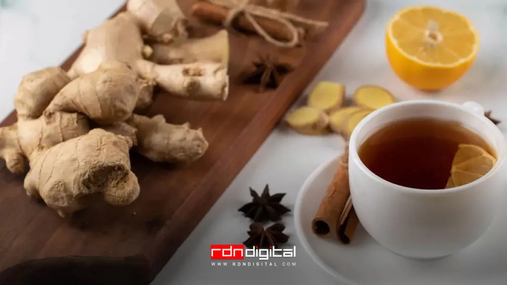 infusión de jengibre y canela para la garganta