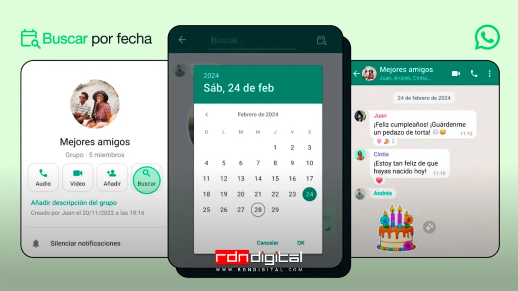 búsqueda por fecha en WhatsApp